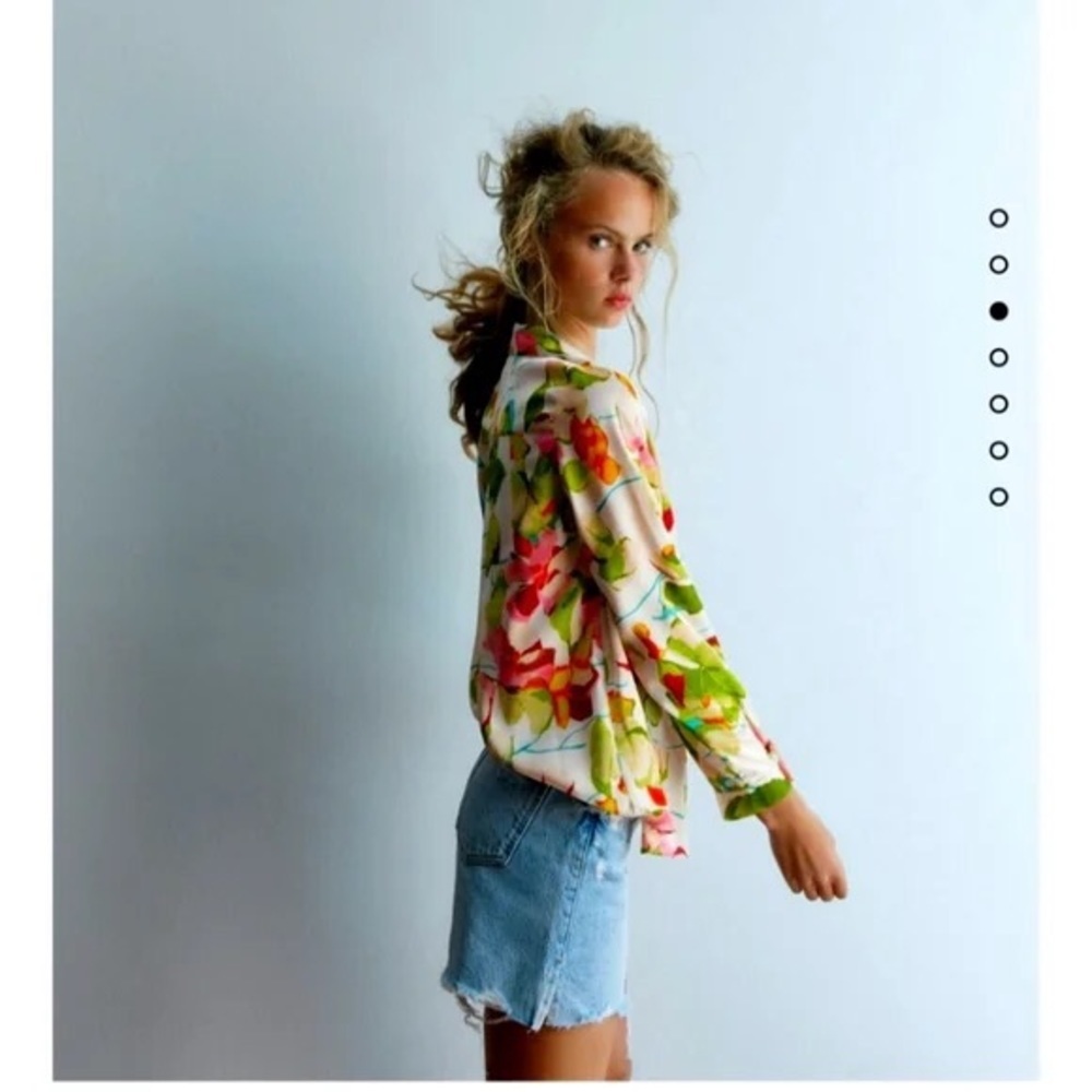 Zara floral satin shirt - Picture 2 of 14